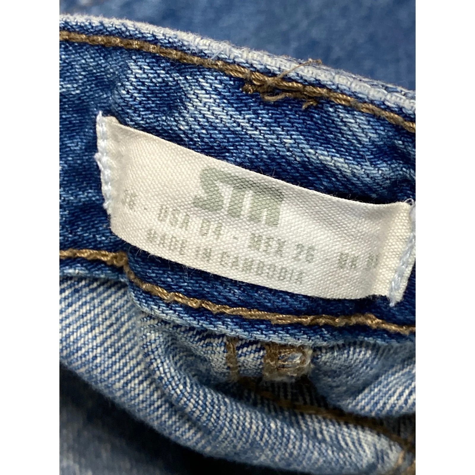 Stradivarius STR Blue Distressed Baggy High Rise Flare Denim Jeans Pants Size 4 - Image 3