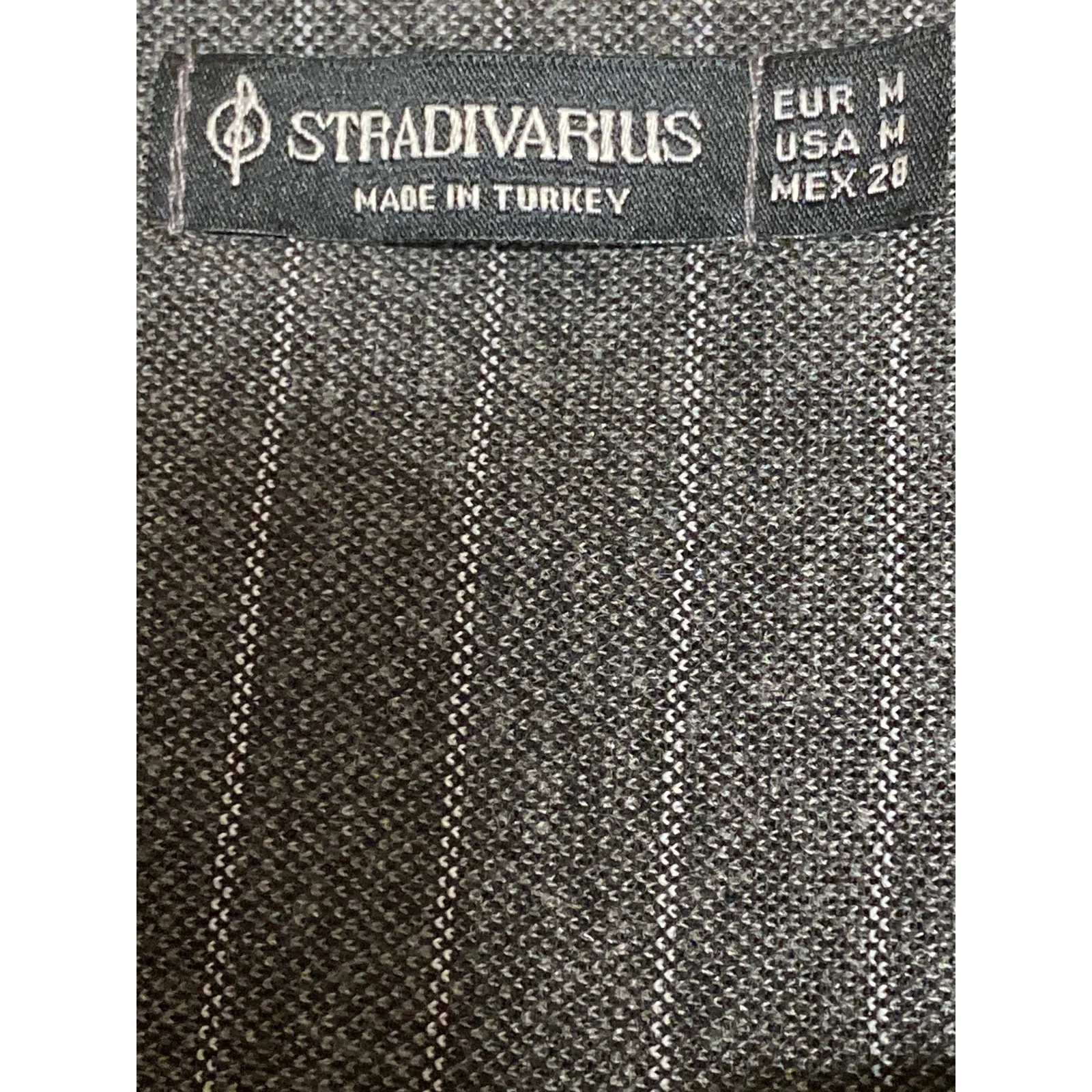 Stradivarius Women's Gray Pinstriped V Neck Button Down Vest Crop Top Size M - Image 5