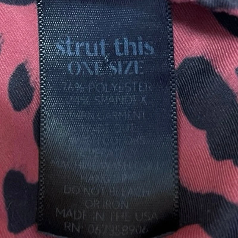 Strut-This Piper Red Black Cheetah Leopard Animal Print Sports Bra Tank Top OS - Image 3