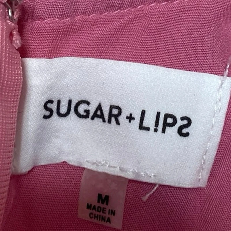 Sugar + Lips Pink Floral Sleeveless Cowl Neck Cami Camisole Midi Tank Dress Sz M - Image 4