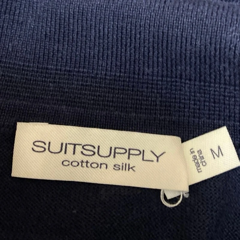 Suitsupply Men's Blue Short Sleeve Silk Golf Cotton Casual Polo Shirt Top Size M - Image 3