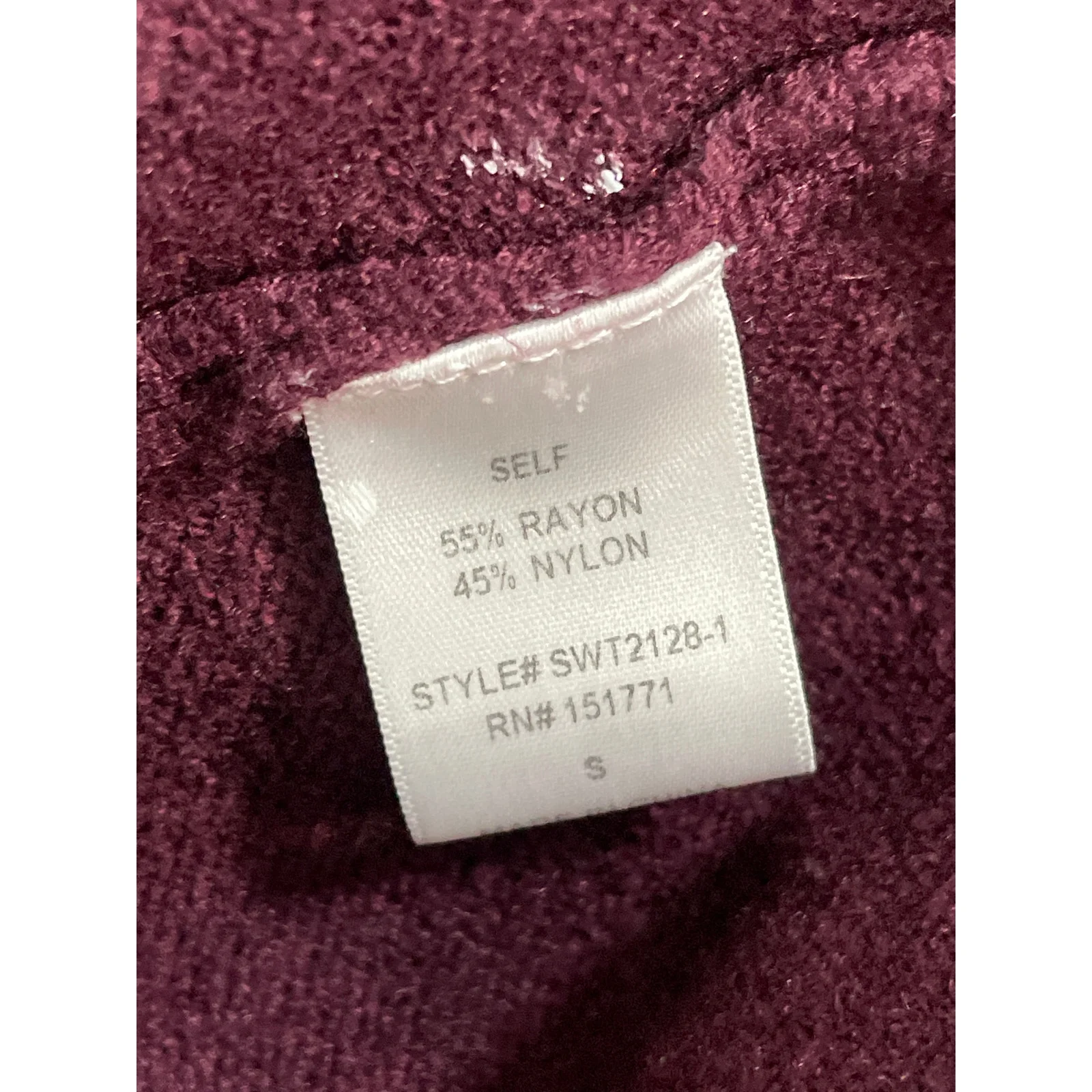 Sunday Stevens Women's Red Maroon V Neck Long Sleeve Cropped Sweater Top Size S - Image 6