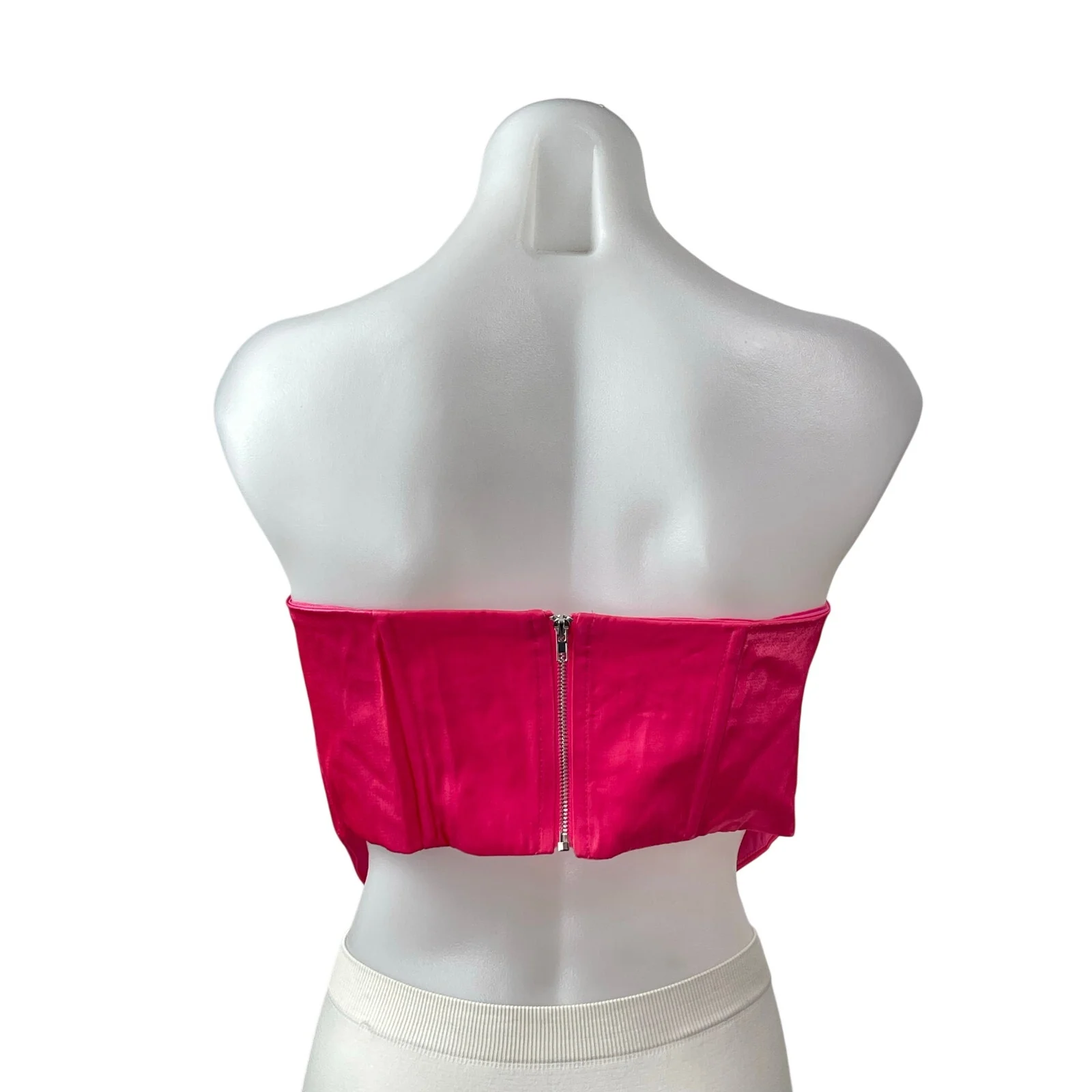 Superdown Womens Pink Cutout Strapless Sleeveless V Neck Pointed Crop Top Size M - Image 4