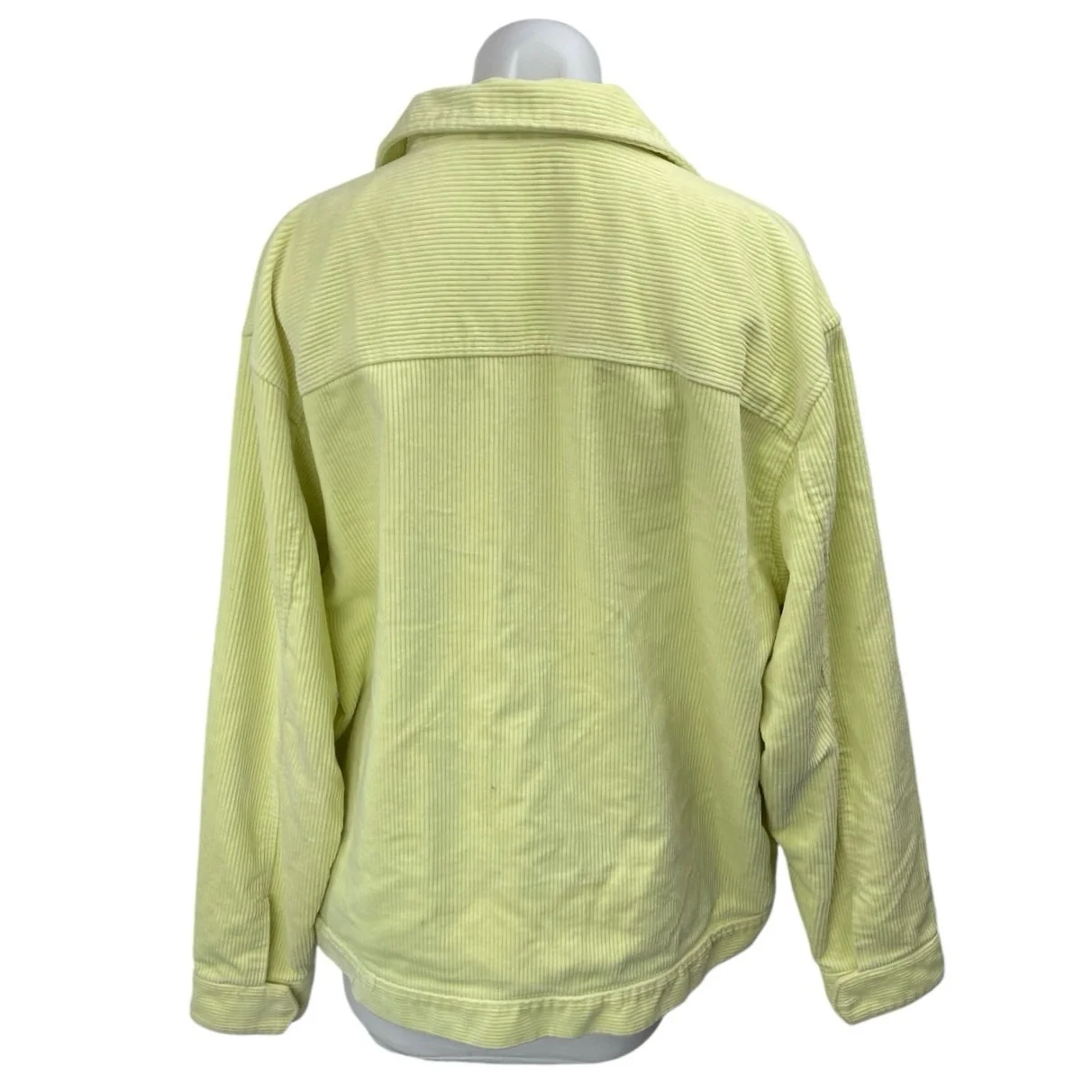 Supreme Women's Yellow Corduroy Long Sleeve Zip Up Collared Shirt Jacket Top L - Image 2