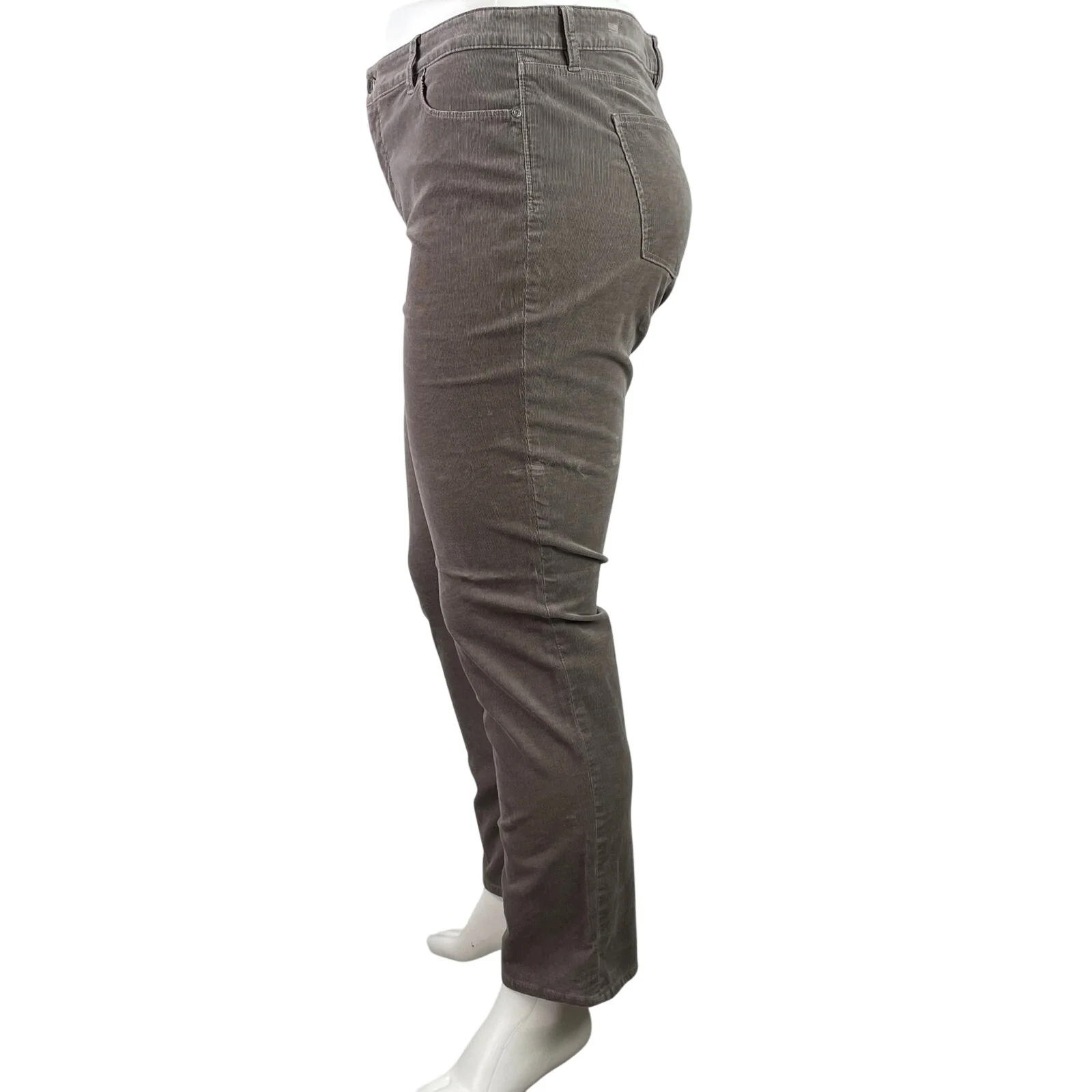 Talbots Flawless Five Pocket Gray Corduroy Straight Leg Trousers Pants Size 16 - Image 2
