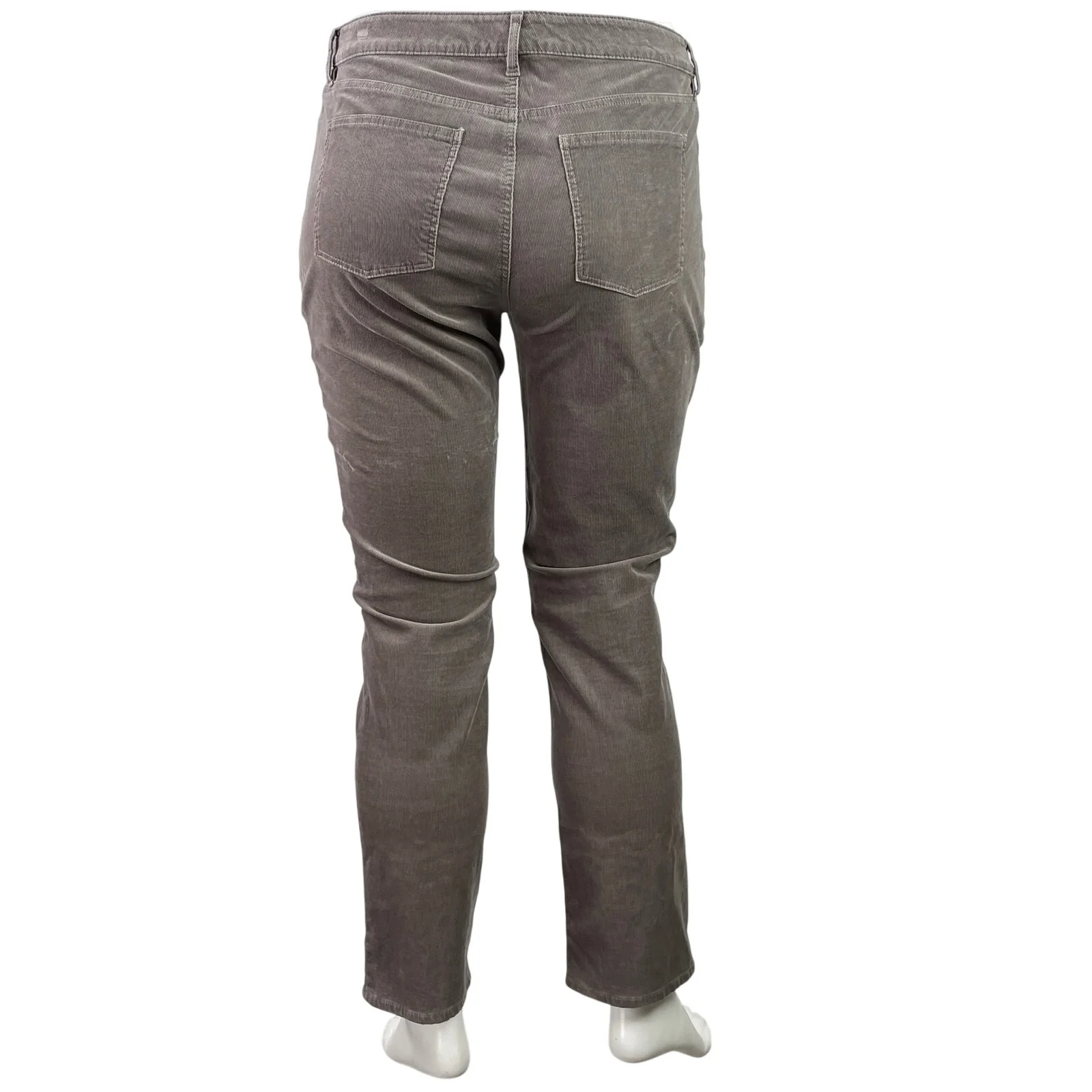 Talbots Flawless Five Pocket Gray Corduroy Straight Leg Trousers Pants Size 16 - Image 3