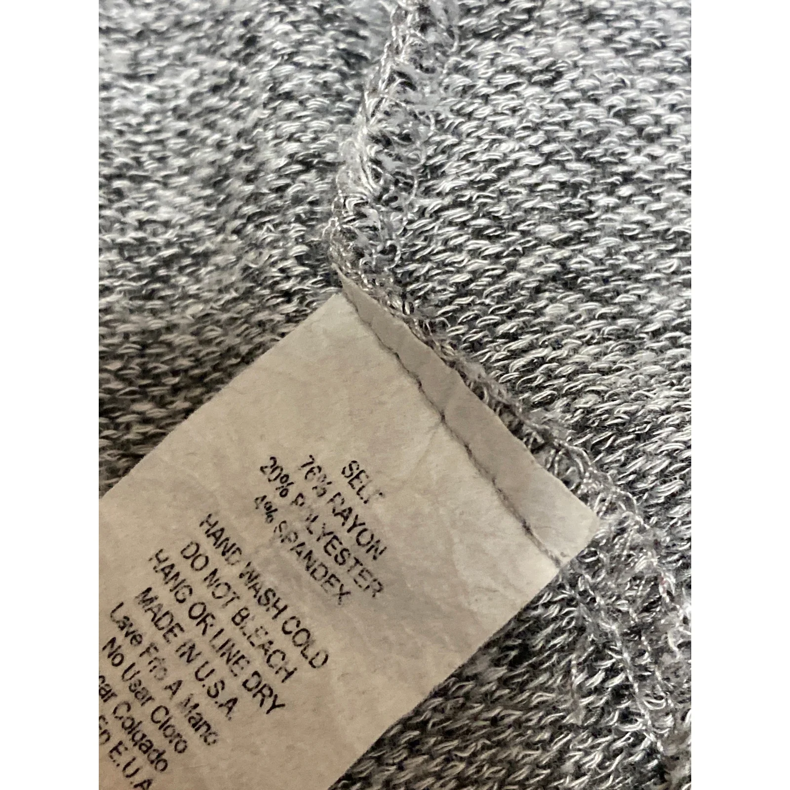 Tea N Rose Women's Gray Long Sleeve Lace Crochet Knit Hoodie Sweater Top Size S - Image 4