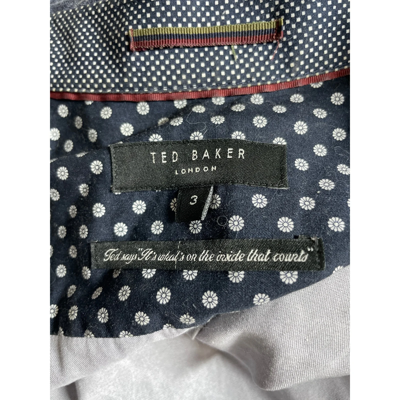 Ted Baker Men's Blue Palm Tree Short Sleeve Button Down Camp Shirt Top Size M - Image 5