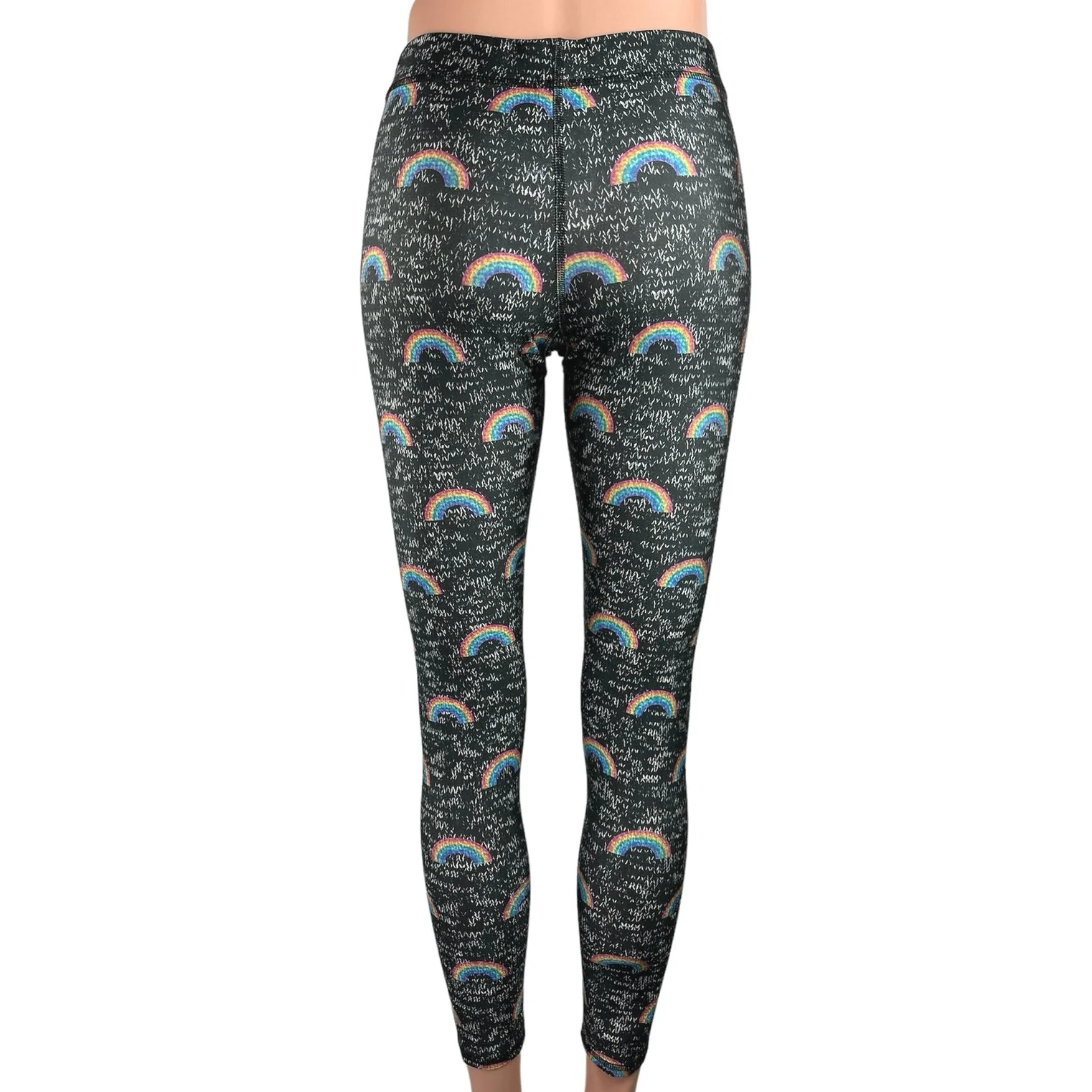 Terez Womens Multi Rainbow Print Mid Rise  Pull On Activewear Fitness Leggings S - Image 3