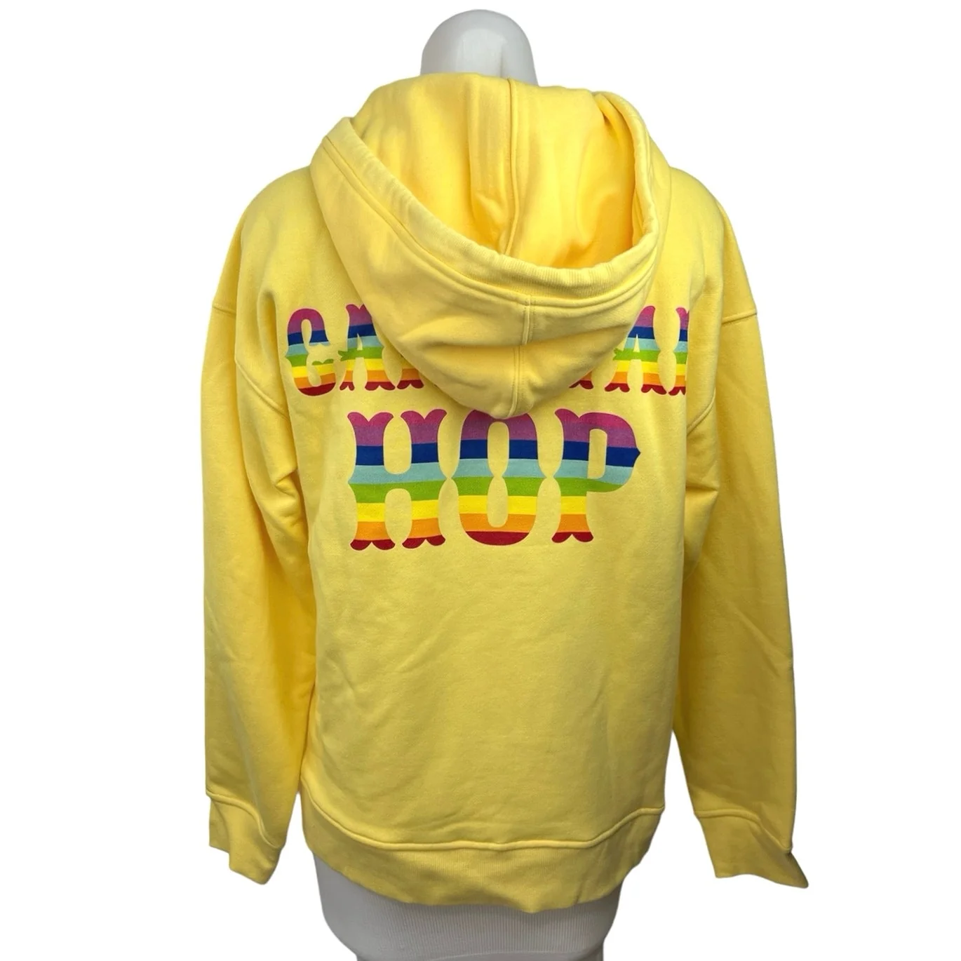 Terez Yellow Mushroom Rainbow Carnival Hop Graphic Full Zip Hoodie Jacket Size S - Image 2