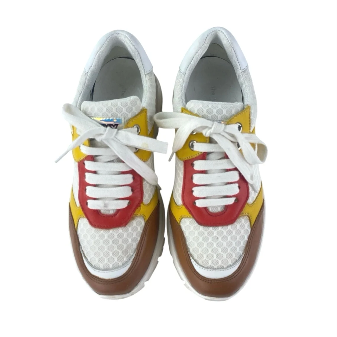 The Flexx Women's Multicolor Leather Mesh Low Top Athletic Sneakers Shoes 6.5-7 - Image 2