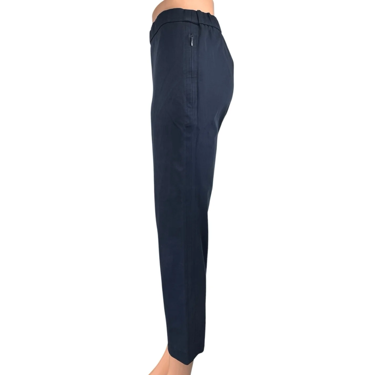Theory Women's Navy Blue Basic Pull On Mid Rise Straight Leg Trousers Pants Sz 2 - Image 2