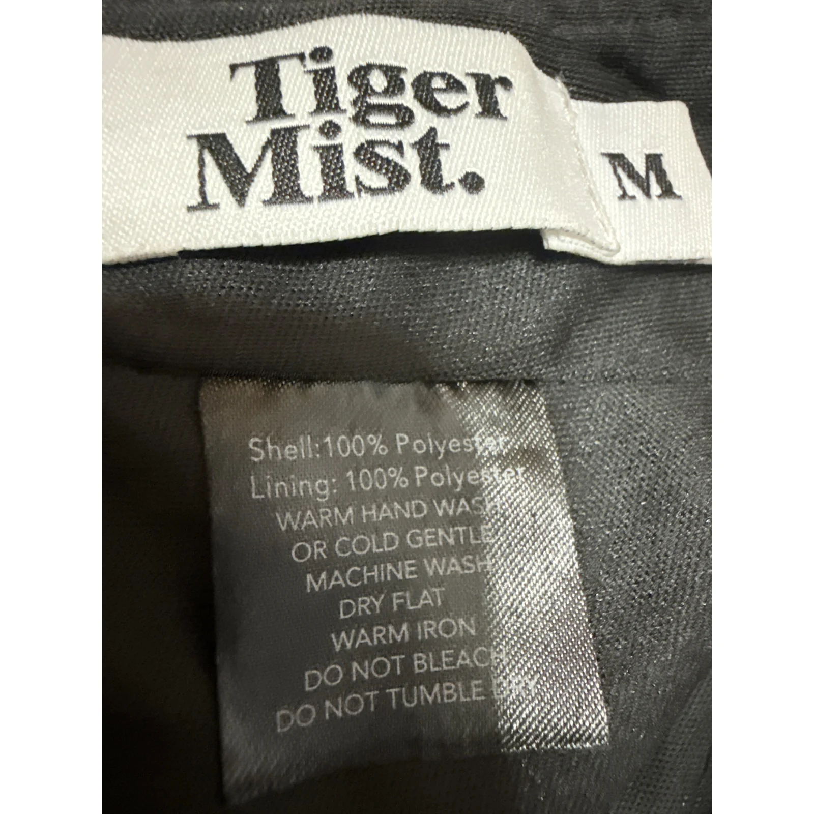 Tiger Mist Black Long Sleeve Ruffle Ruched Tie Back Blouse Crop Top Size M - Image 3