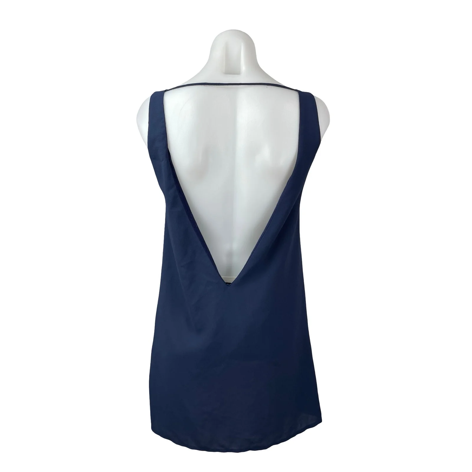 Tobi Women's Navy Blue Sleeveless Open Back Backless Tank A Line Mini Dress XS - Image 3