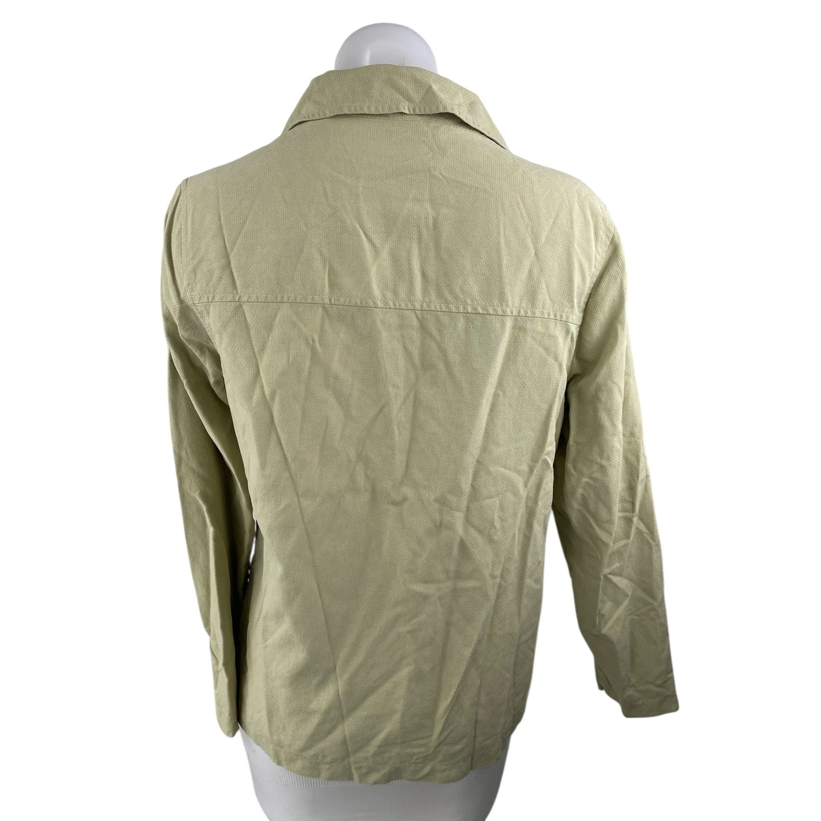 Tommy Bahama Women's Green 100% Silk Long Sleeve Button Down Shirt Top Size S - Image 2