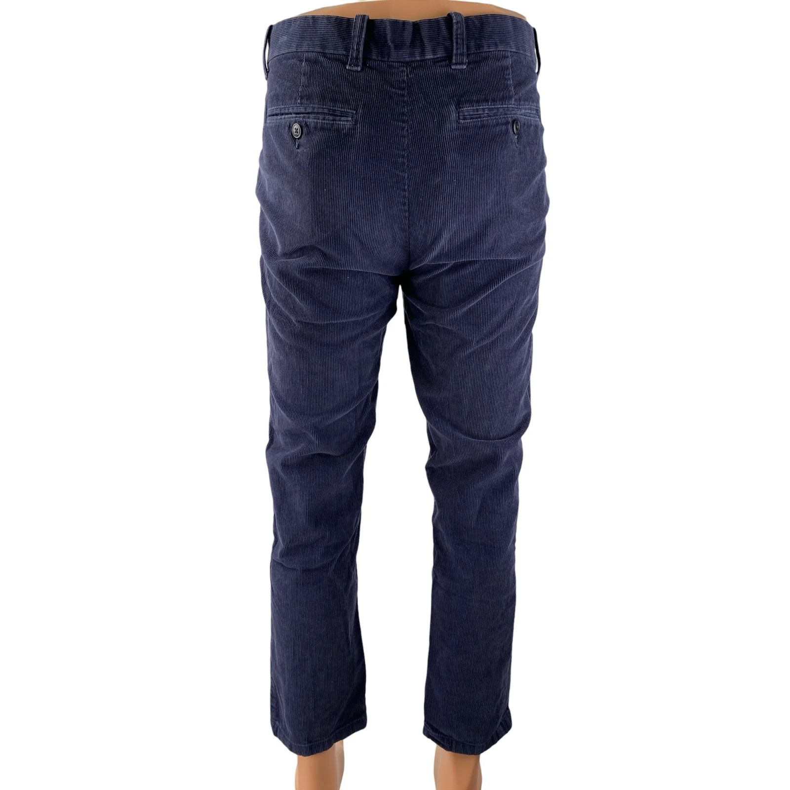 Tommy Hilfiger Men's Blue Corduroy Slim Fit Straight Skinny Trouser Pants Sz 30 - Image 2