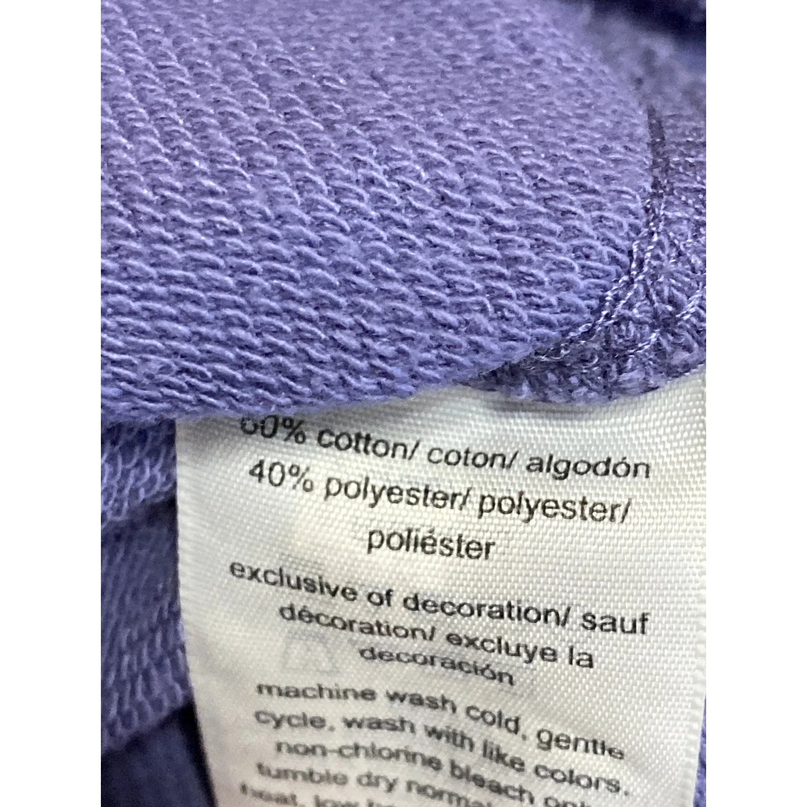 Tommy Jeans Womens Purple Crew Neck Long Sleeve Crop Sweater Sweatshirt Top Sz L - Image 4