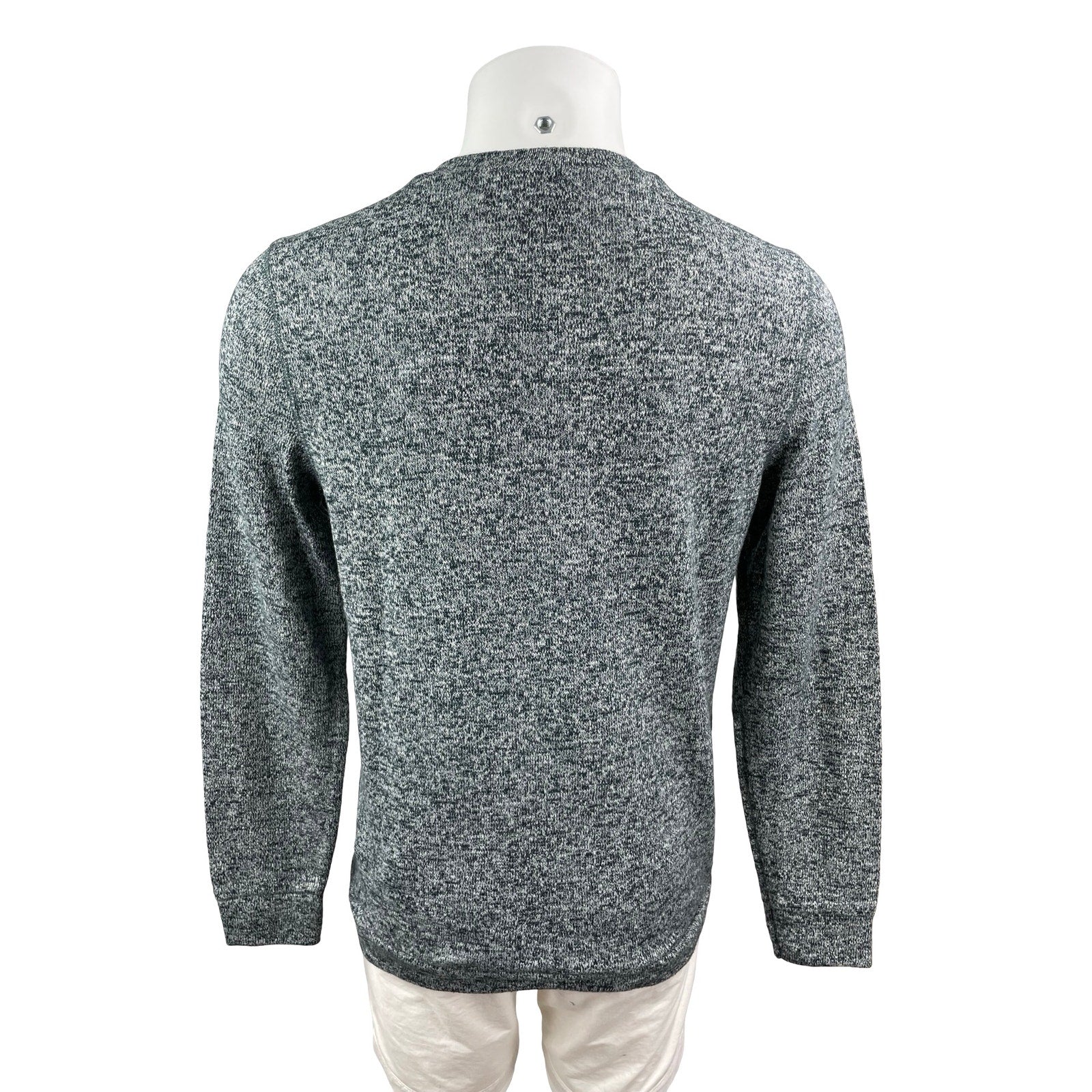 Topman Men's Gray Heather Long Sleeve Crew Neck Knit Pocket Sweater Top Size M - Image 4