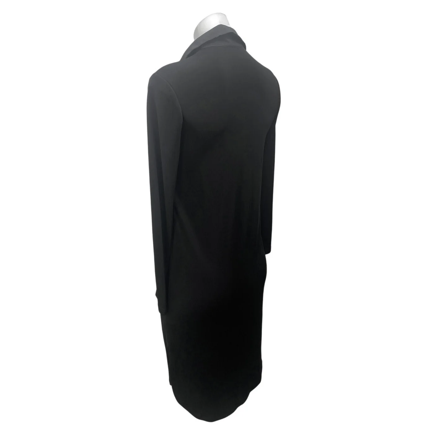 Topshop Women's Black Long Sleeve Button Front Sheath Mini Shirt Dress Size S - Image 2
