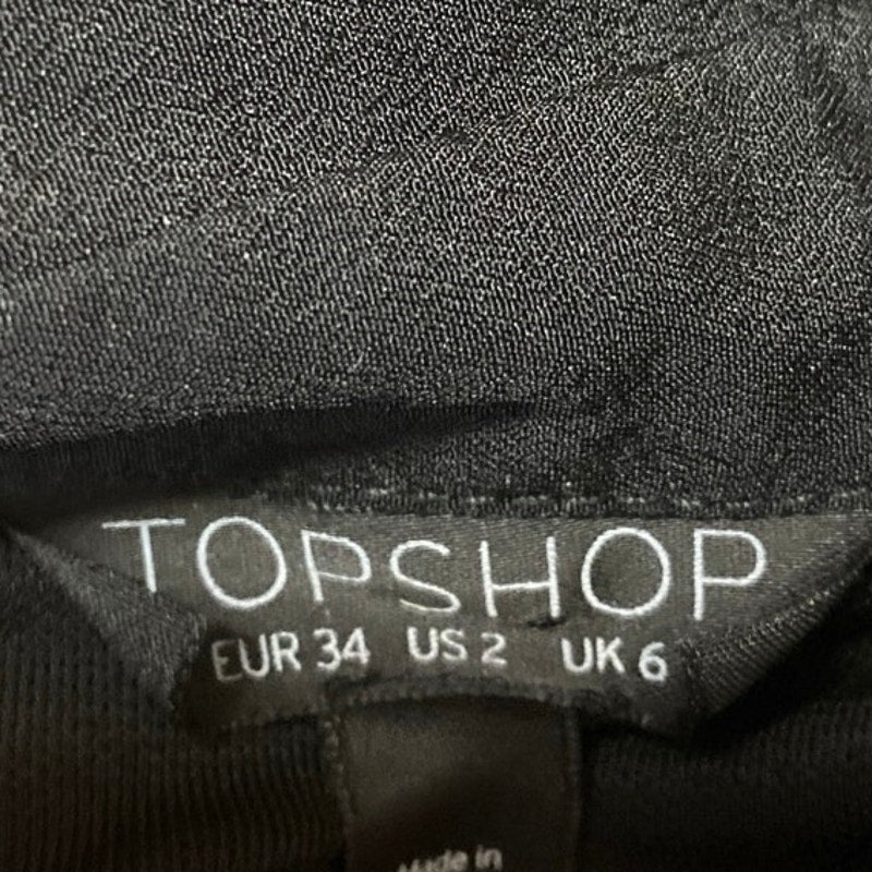 Topshop Women's Black Long Sleeve Button Front Sheath Mini Shirt Dress Size S - Image 3