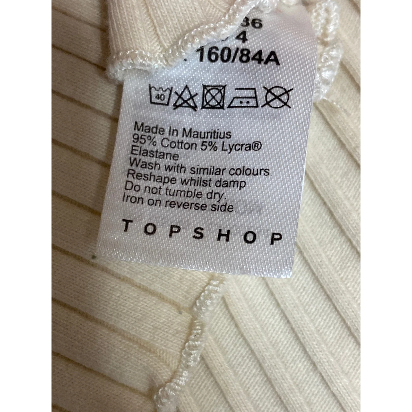 Topshop Women's Cream Ribbed Knit Lettuce Long Sleeve Button Up Crop Top Size 4 - Image 6