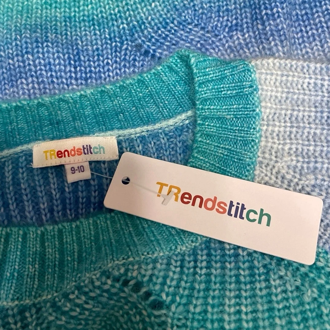 Trendstitch Kids Multicolor Tie Dye Rib Knit Long Sleeve Crew Neck Sweater Top 9 - Image 4