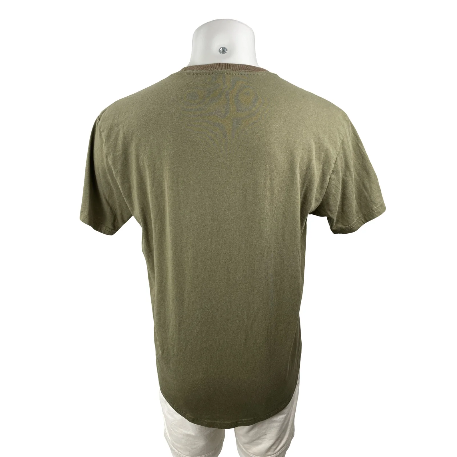 True Classic Mens Army Green Crew Neck Basic Short Sleeve T Shirt Tee Top Size L - Image 4