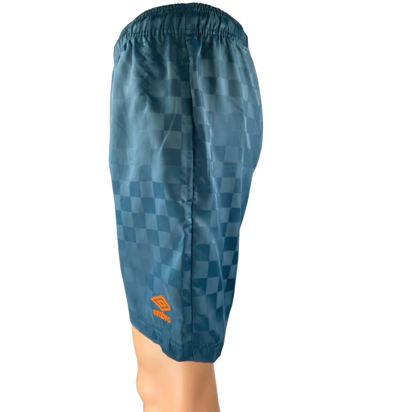 Umbro Men's Blue Plaid Checkerboard Elastic Waist Activewear Athletics Shorts S - Image 2