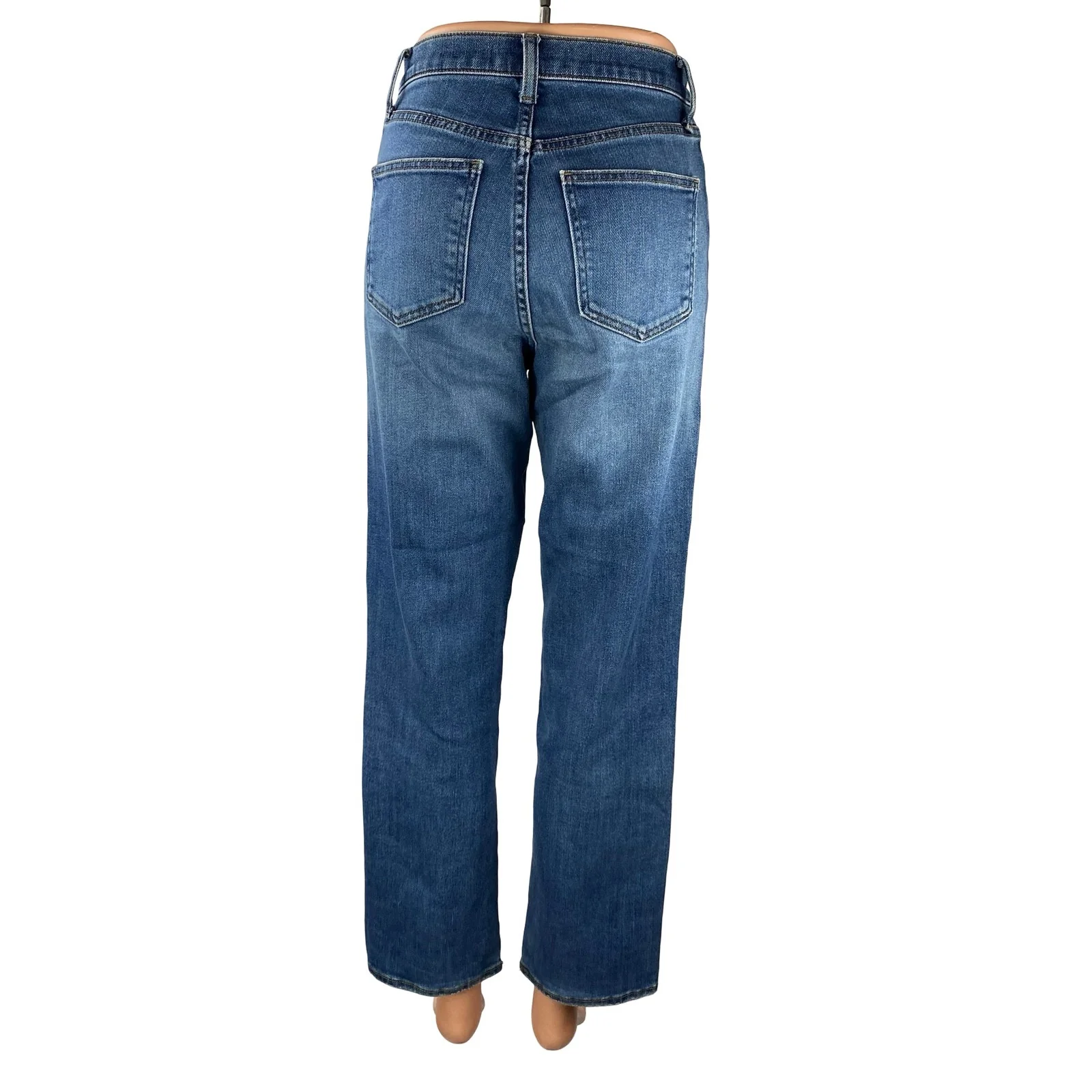 Uniqlo Jeans Women's Blue High Rise Straight Mom Boyfriend Denim Jeans Pants 26 - Image 4