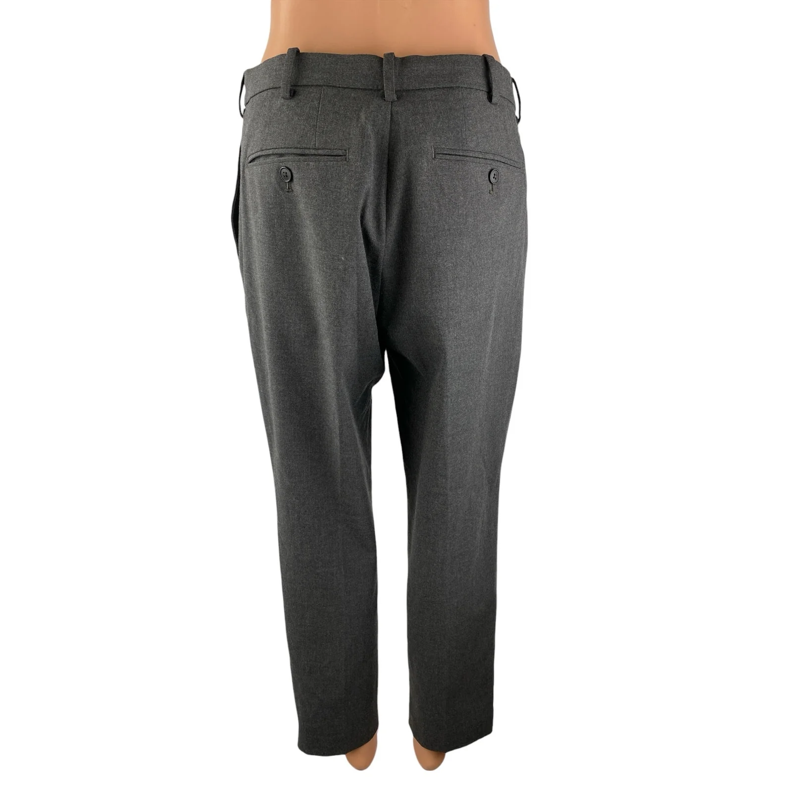 Uniqlo Men's Gray High Rise Slim Fit Straight Leg Trousers Dress Pants Size M - Image 2