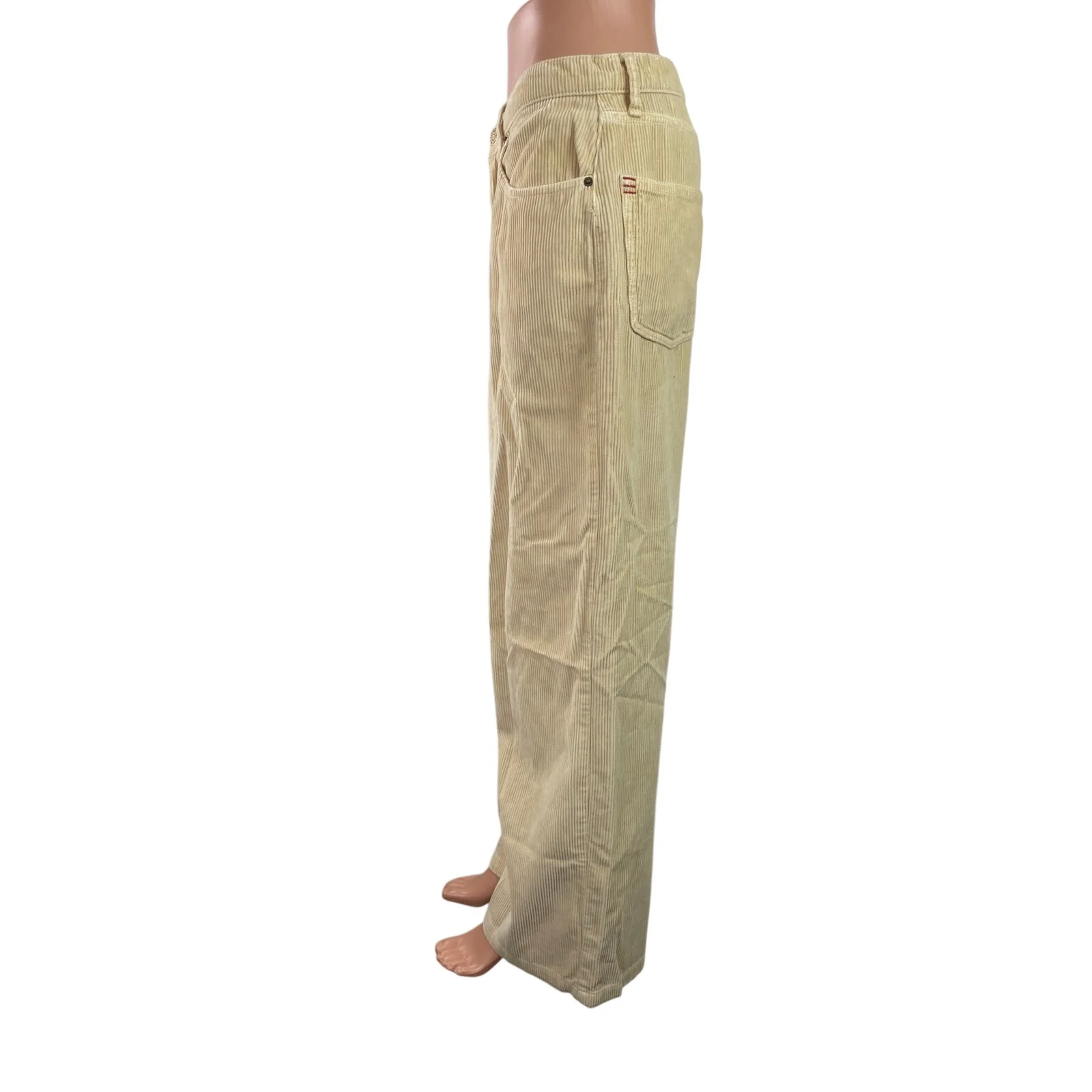 Urban Outfitters BDG Beige Corduroy High Waisted Wide Leg Baggy Pants Size 31 - Image 2