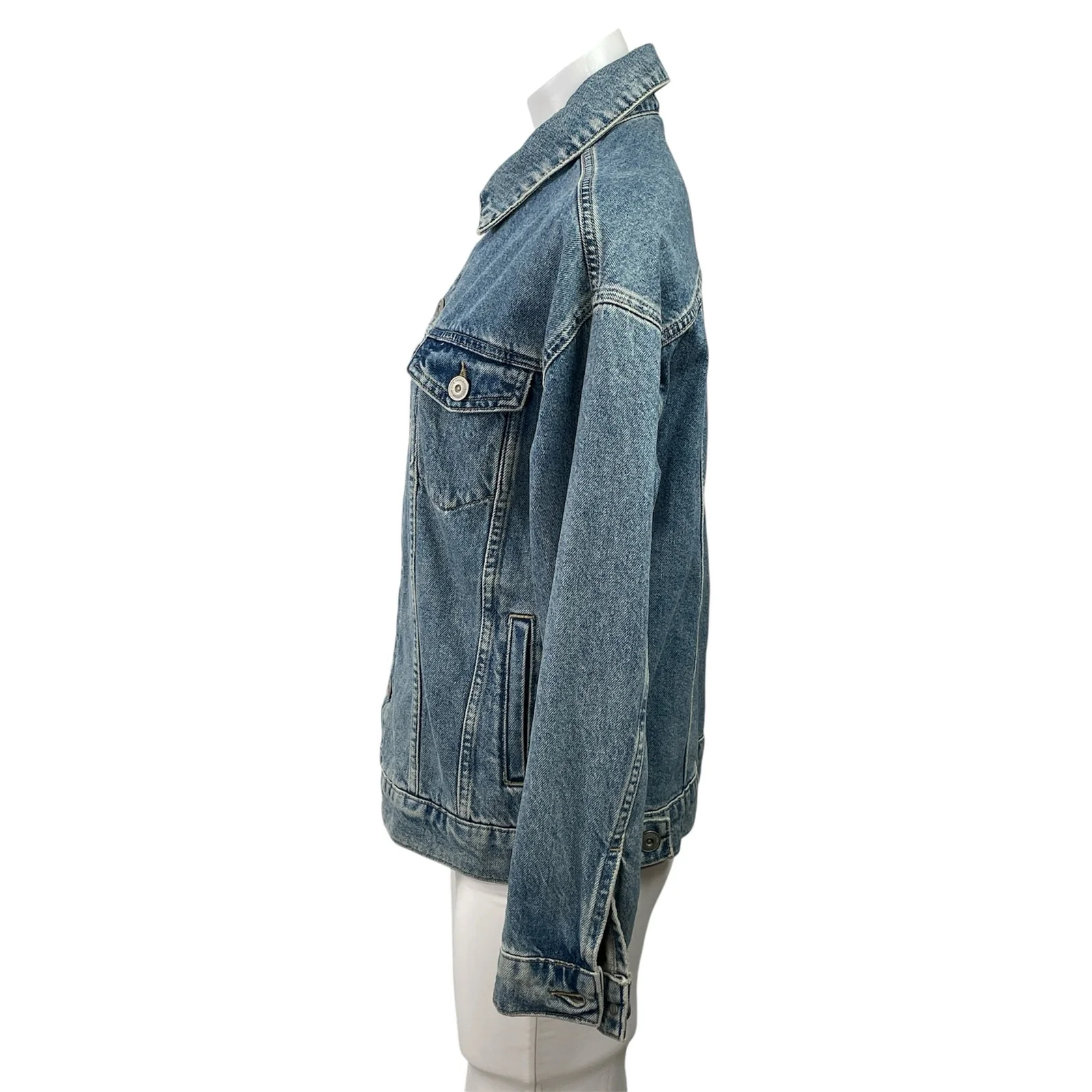 Urban Outfitters BDG Blue Button Down Long Sleeve Denim Jean Coat Jacket Top XS - Image 2