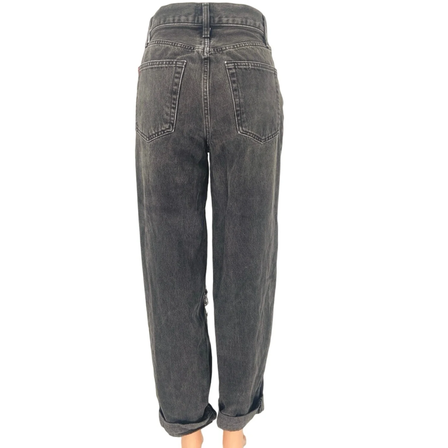 Urban Outfitters BDG Womens Black High Rise Baggy Distressed Denim Jeans Sz 25 - Image 3