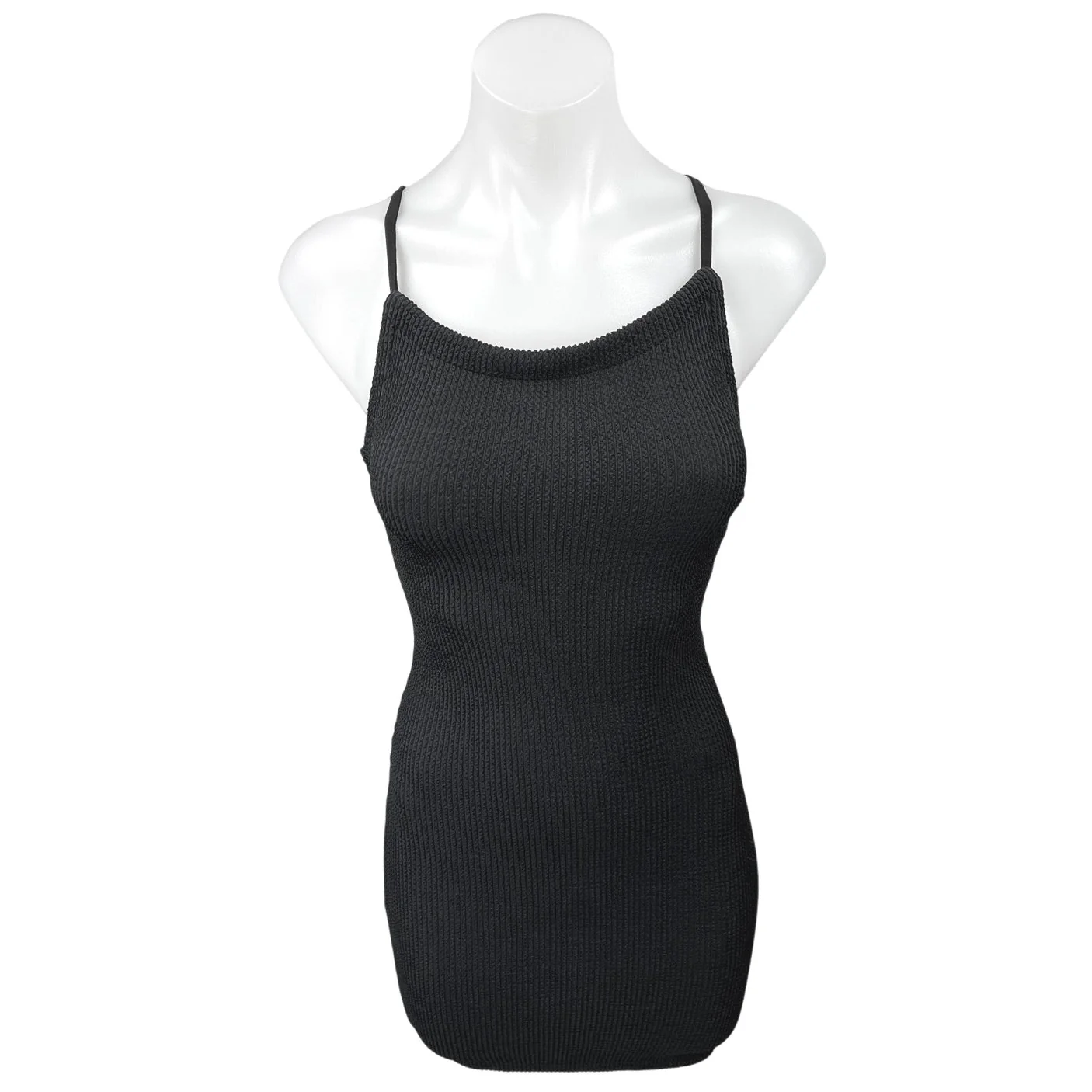 Urban Outfitters Black Sleeveless Rib Knitted Cami Camisole Mini Tank Dress XS