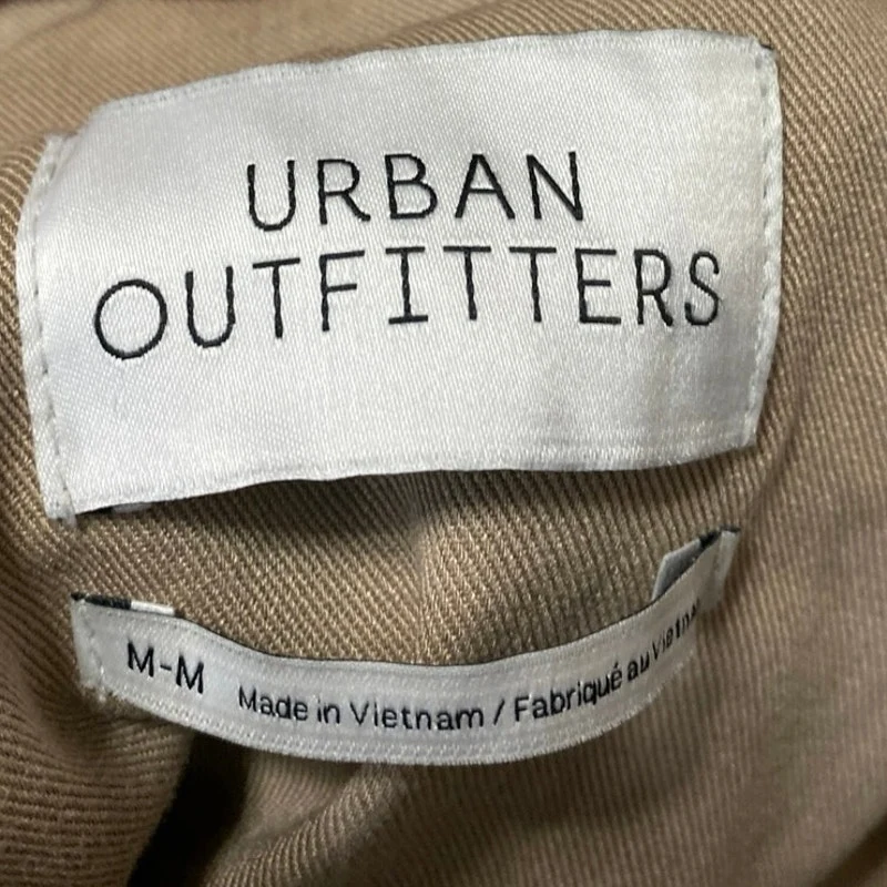 Urban Outfitters Brown Tan Open Front Long Sleeve Trench Overcoat Jacket Size M - Image 4