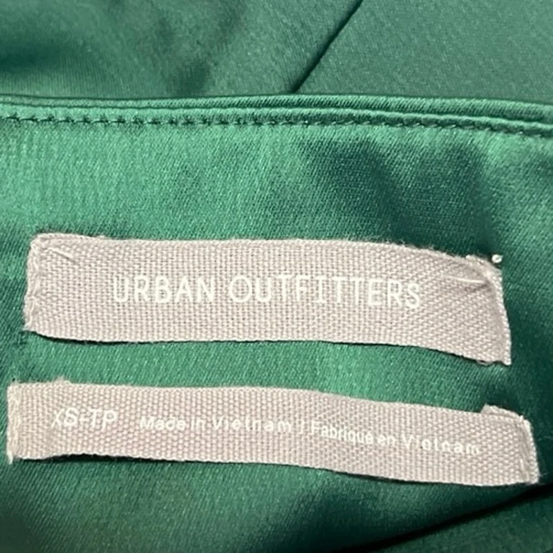 Urban Outfitters Green Silk Satin Spaghetti Cami Camisole Mini Slip Dress XS - Image 4