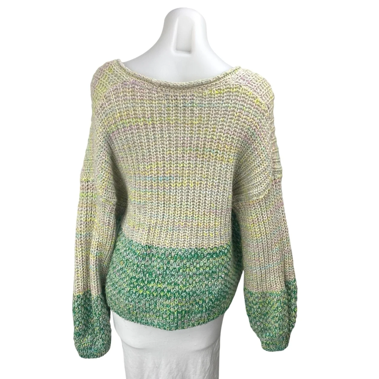 Urban Outfitters Kimchi Blue Space Station Cream Green Chunky Knit Sweater Top M - Image 2