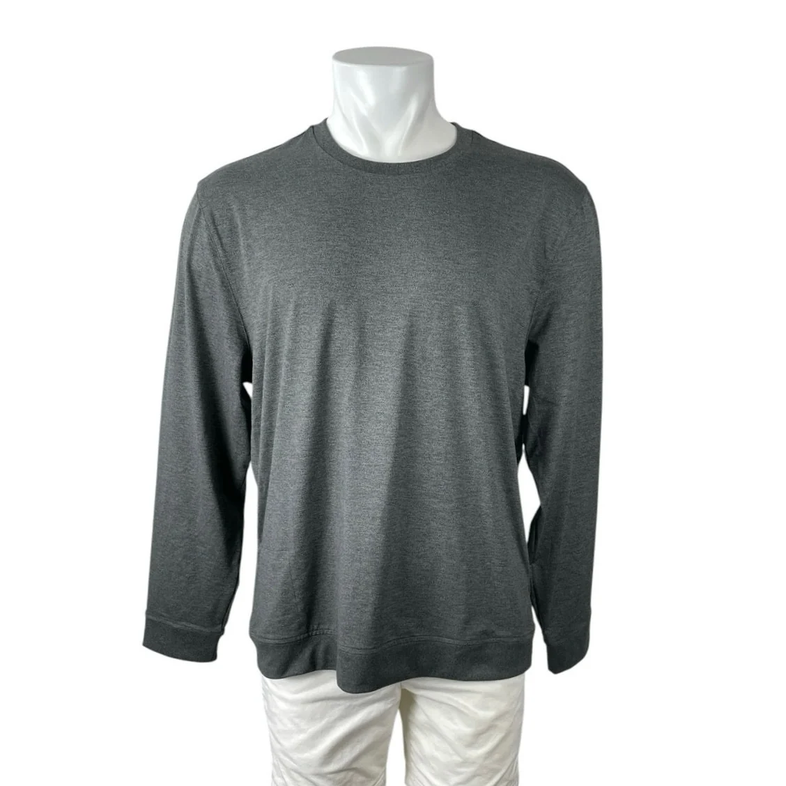 Van Heusen Performance Black Heather Long Sleeve Golf Sweatshirt Top Size L