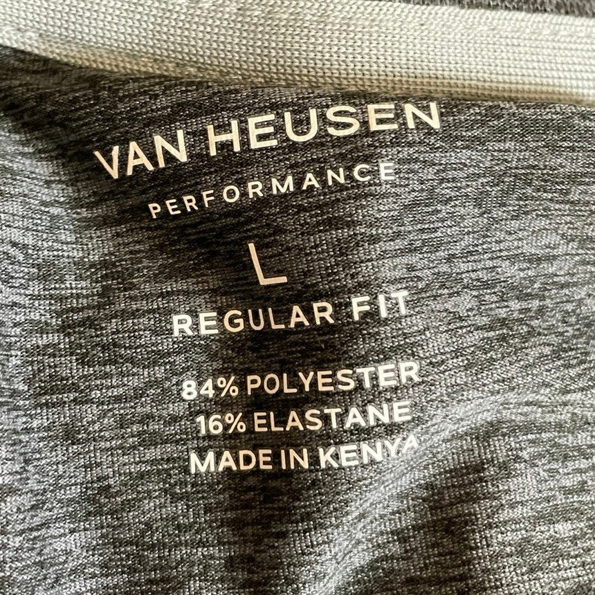 Van Heusen Performance Black Heather Long Sleeve Golf Sweatshirt Top Size L - Image 4
