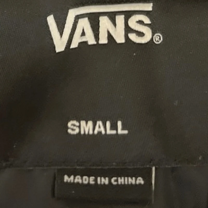 Vans Torrey Women's Black Button Hooded Hoodie Windbreaker Rain Coat Jacket S - Image 6