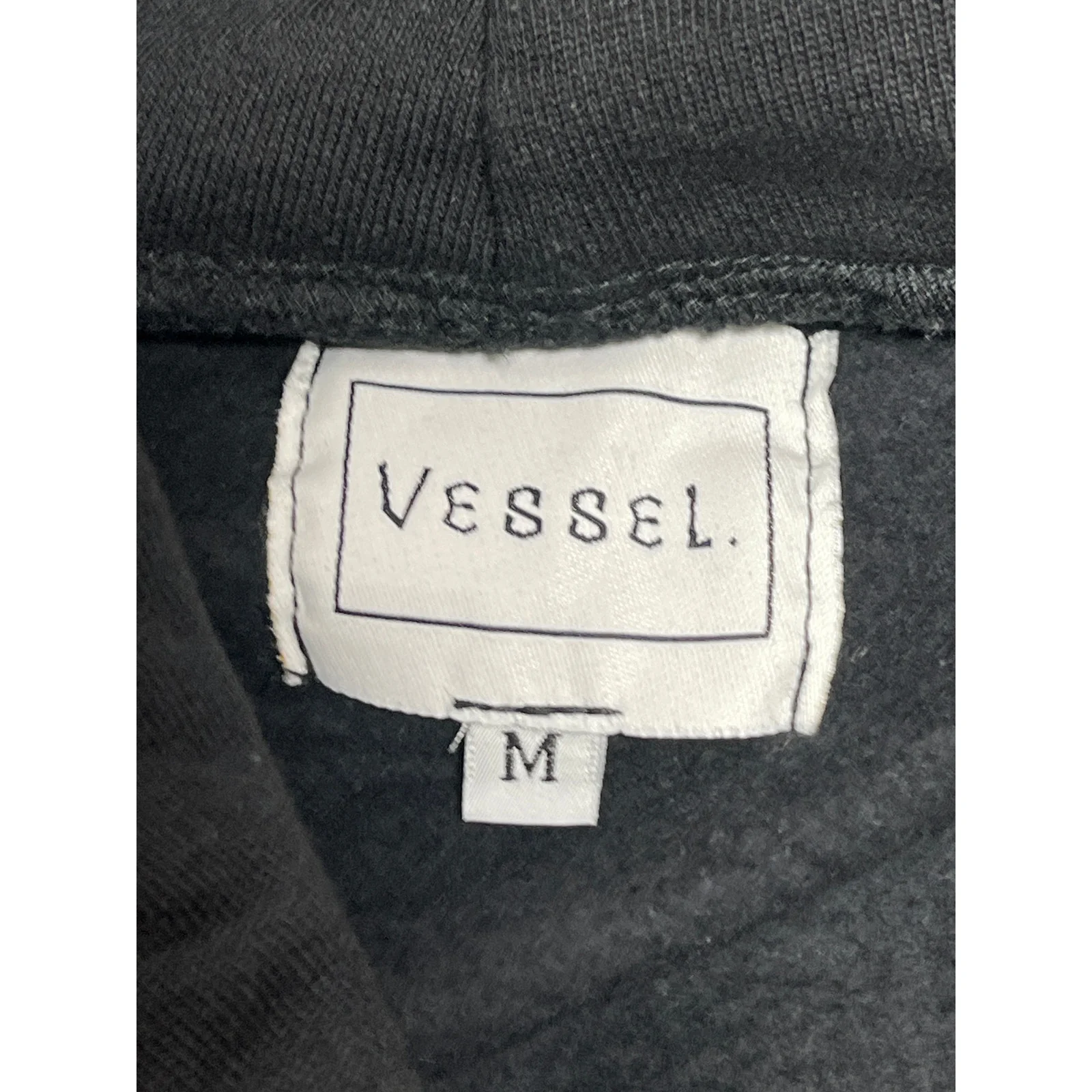 Vessel Unisex Black Embroidered Patchwork Long Sleeve Hoodie Sweatshirt Top Sz M - Image 4