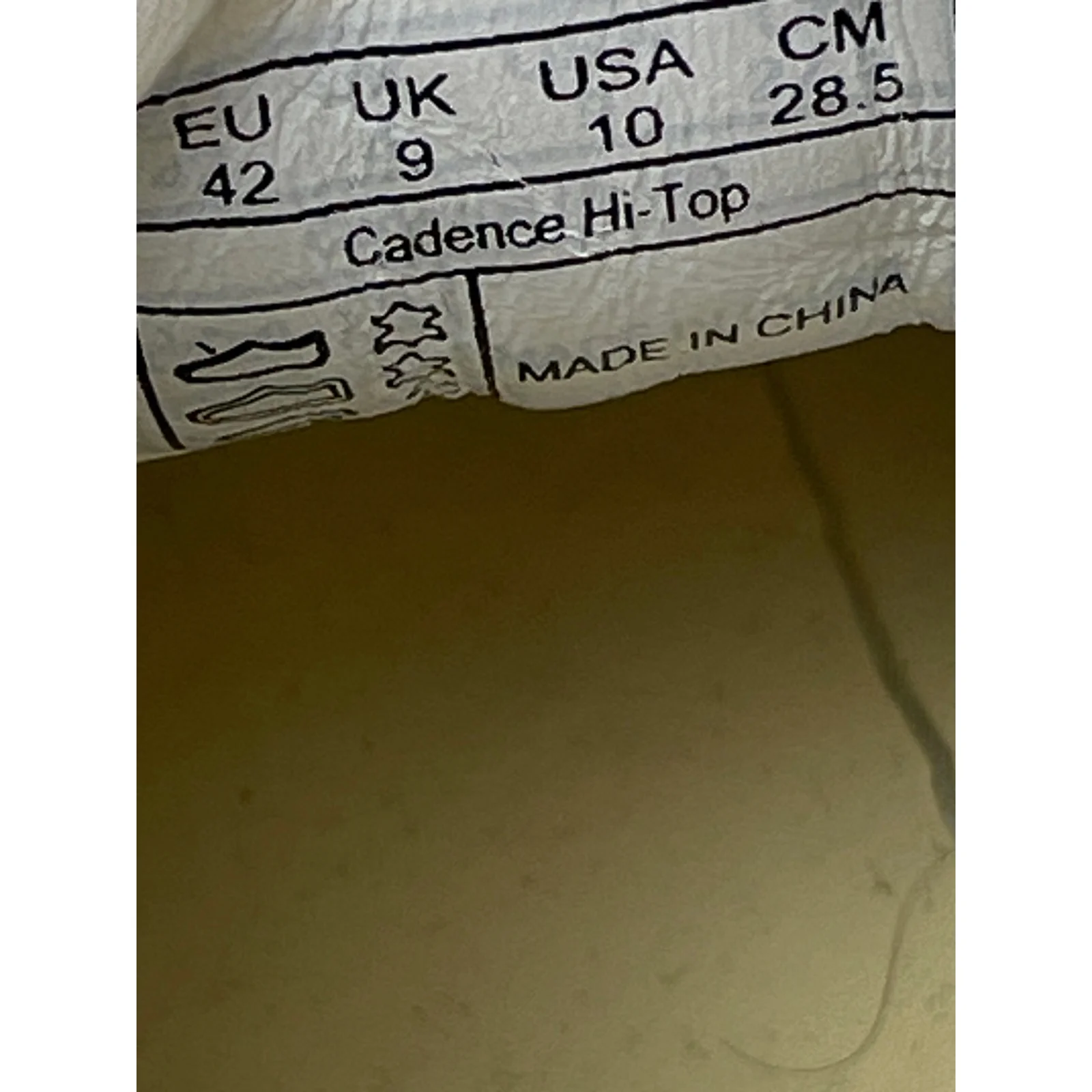 Vibram Cadence Mens White Leather Lace Up Athletic High Top Sneakers Shoes Sz 10 - Image 6