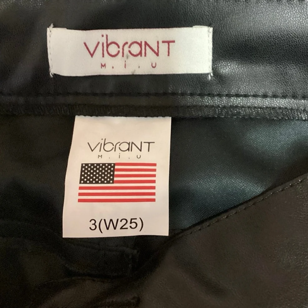 Vibrant M.I.U Black Vegan Leather PU High Rise Skinny Leg Stretch Ankle Pants 3 - Image 5