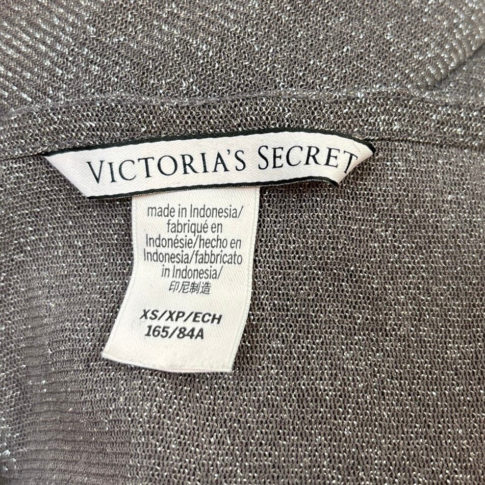 Victoria’s Secrets Sparkle Metallic Purple Grey Sheer Long Sleeve Tunic Top XS - Image 6
