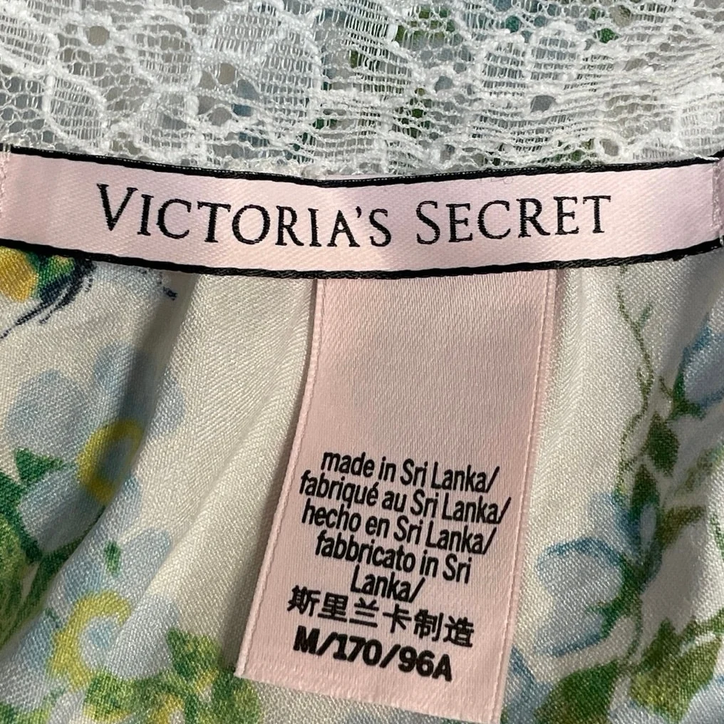 Victoria's Secret Green Floral Lace Sleeveless Cami Tank Peplum Blouse Top M - Image 4