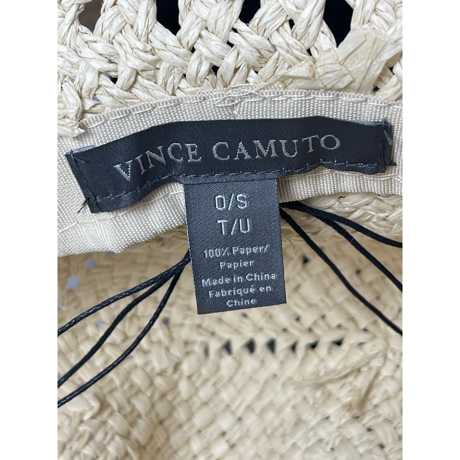 Vince Camuto Women's White Woven Gold Accent Outdoor Straw Bucket Cap Hat OS - Image 7