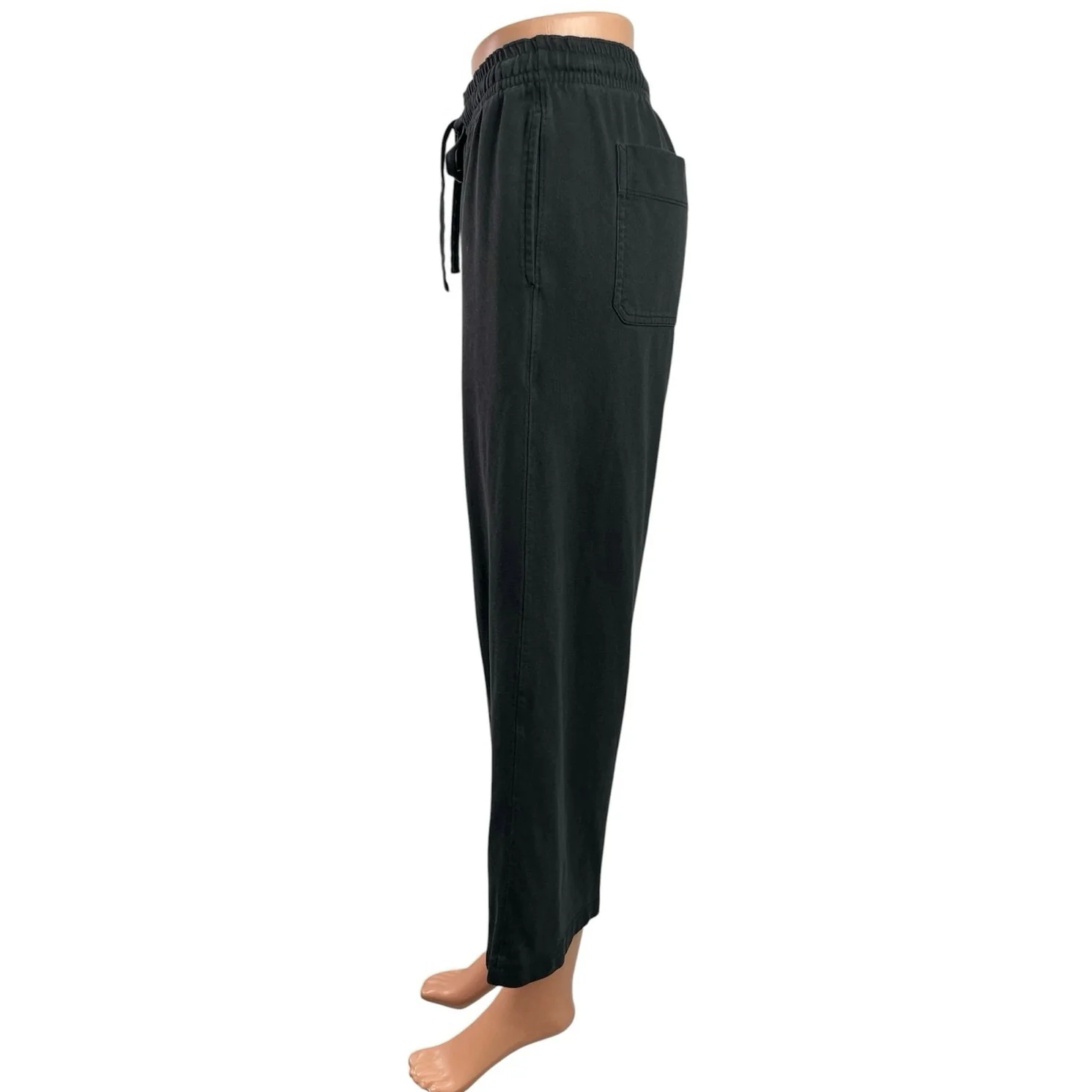 Vince Women's Black Drawstring High Rise Knit Cropped Wide Leg Pants Size XS - Image 2