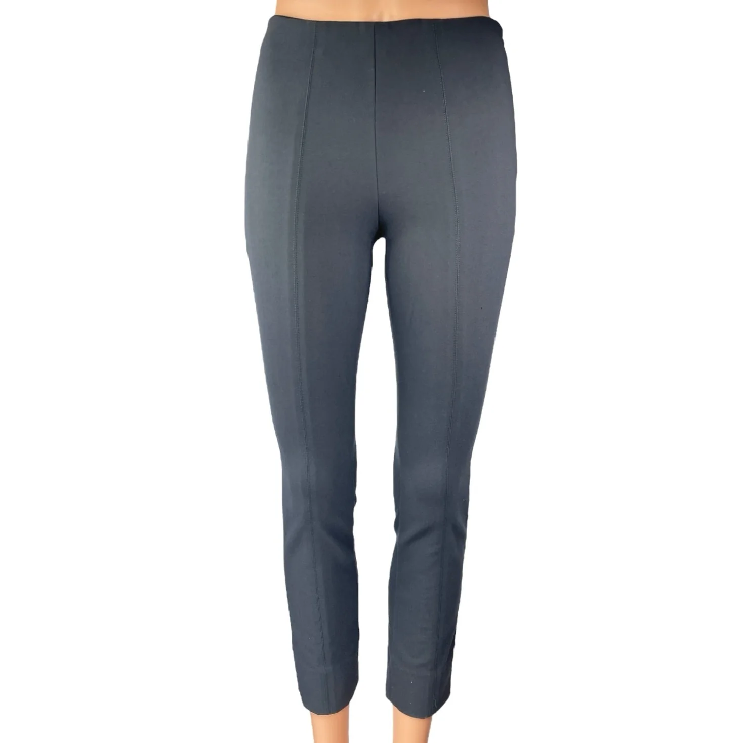 Vince Women's Blue Gray High Waist Pleated Skinny Trousers Leggings Pants Sz XS