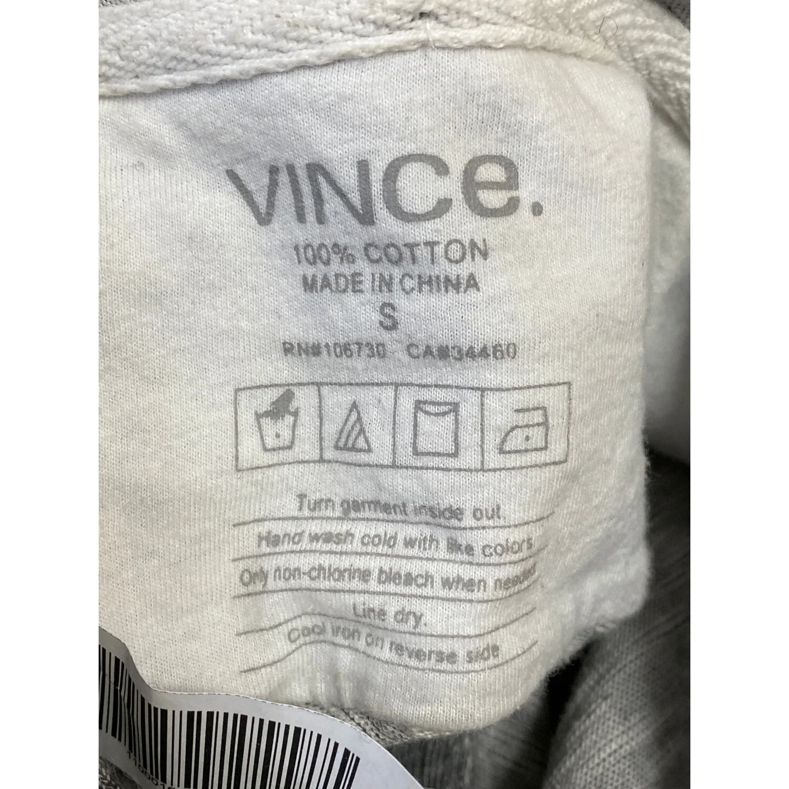 Vince Women's Heather Gray Long Sleeve Hoodie Hooded Henley Sweatshirt Size S - Image 3
