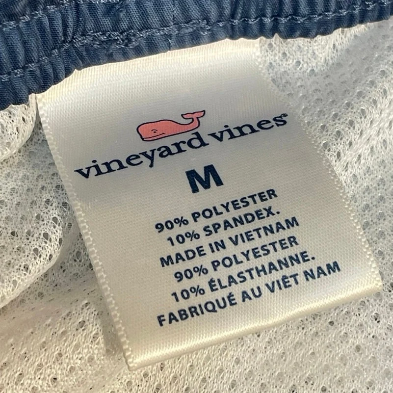 Vineyard Vines Men's Blue Floral Chevron Drawstring Swim Trunks Swimwear Size M - Image 4